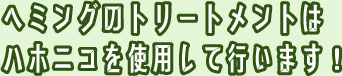 ヘミングのトリートメントは ハホニコを使用して行います！