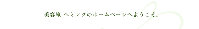 美容室 ヘミングのホームページへようこそ。